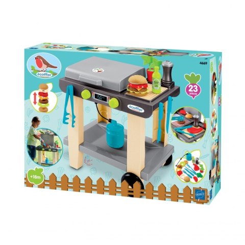 Ecoiffier Duży Grill "Gazowy" z Akcesoriami Hamburger, Stek, Warzywa 23 el.