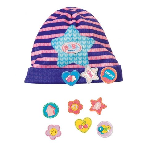 Baby Born Czapeczka z przypinkami dla lalki 43 w kolorze fioletowym