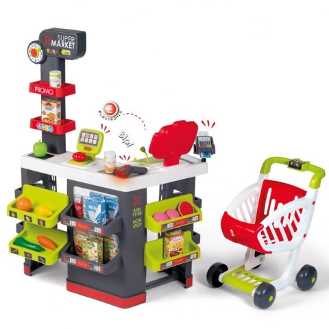 SMOBY Supermarket z Wózkiem, elektroniczną kasą, wagą i 42 akcesoriami