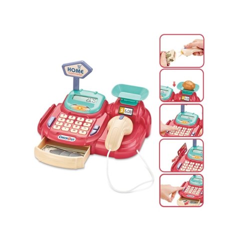 WOOPIE Kasa Sklepowa Koszyk na Zakupy Światło Dźwięk + 24 Akcesoria