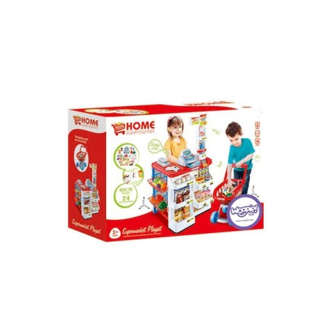 WOOPIE Luksusowy Supermarket z Wózkiem Waga Kasa Skaner + akc