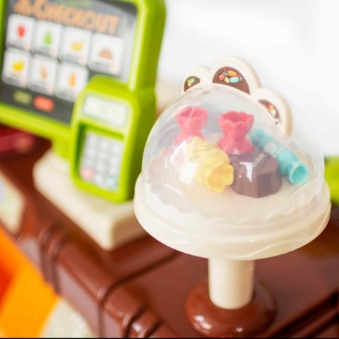 WOOPIE Sklep Supermarket Wózek Kasa Ruchome Elementy + 65 akc.