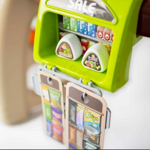 WOOPIE Sklep Supermarket Wózek Kasa Ruchome Elementy + 65 akc.