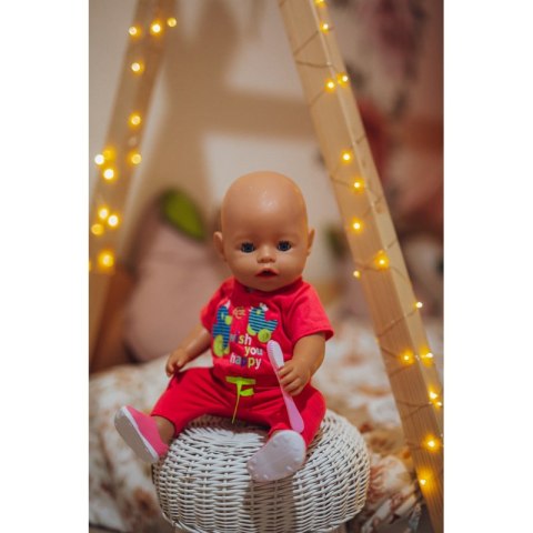 WOOPIE Ubranko Piżamka HAPPY Różowa dla Lalki 43-46 cm