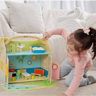 CLASSIC WORLD Nowoczesny Drewniany Domek Dla Lalek 21 Elementów