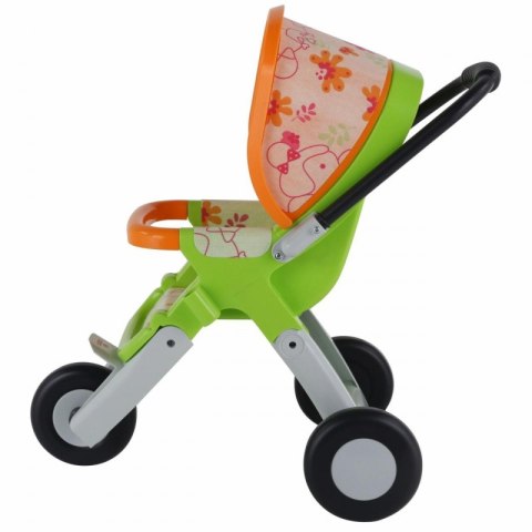 Duży wózek spacerówka dla lalek zielono-pomarańczowy Wader QT