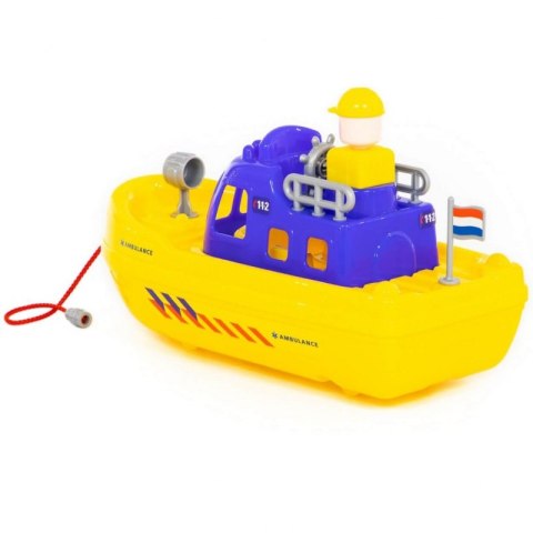 Łódka Do Kąpieli Ambulans Kuter Ratowniczy + Figurka