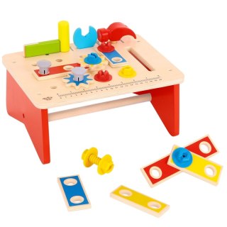 TOOKY TOY Drewniany Stół Warsztatowy z Narzędziami