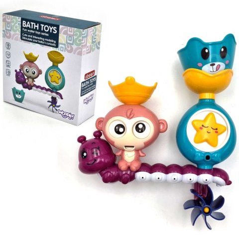 WOOPIE Małpka Zabawka Wodna do Kąpieli Gąsienica Gwiazdka Kołowrotek Przelewowa + Kubeczek