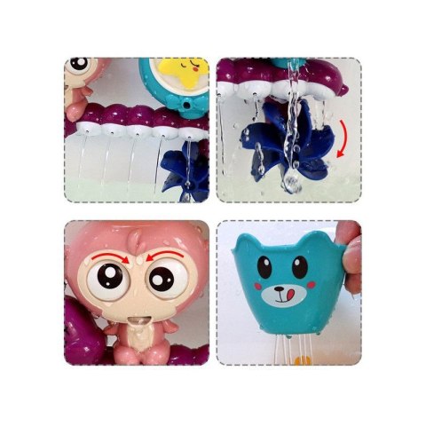 WOOPIE Małpka Zabawka Wodna do Kąpieli Gąsienica Gwiazdka Kołowrotek Przelewowa + Kubeczek