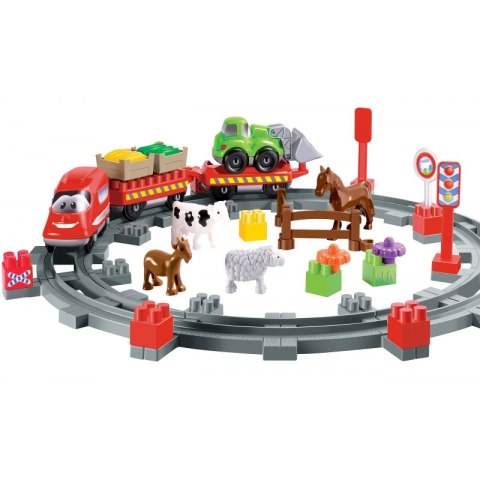 Ecoiffier Abrick Kolejka Pociąg Ze Zwierzętami 57 elementów