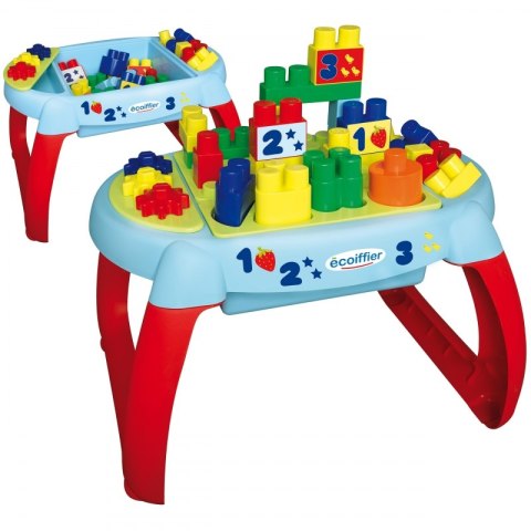Ecoiffier Stolik edukacyjny z klockami 32 elementy