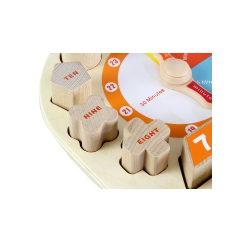MASTERKIDZ Drewniany Zegar Nauka Czasu i Pogody
