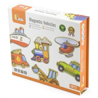 Viga Drewniane magnesy pojazdy zestaw