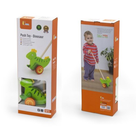 Viga Toys Drewniany Pchacz Dinozaur