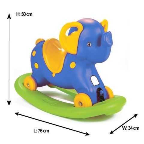 WOOPIE Bujak Jeździk Słonik na Biegunach 2w1Niebieski