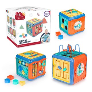 WOOPIE Kostka Edukacyjna 10w1 Interaktywna Sorter Labirynt 6 Ścian z Funkcjami