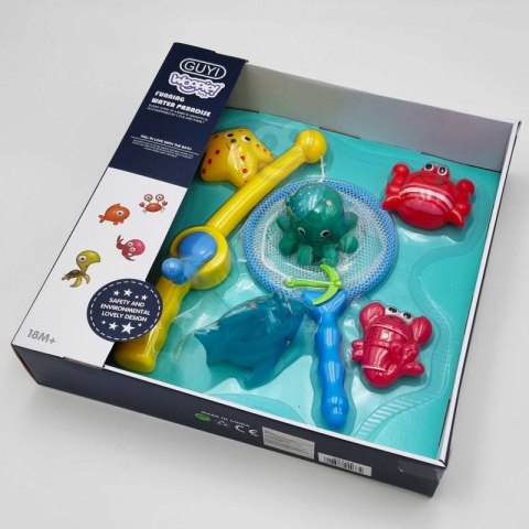 WOOPIE Zabawki do Kąpieli Zestaw Gra Łowienie Rybek na Magnes + Wędka Siatka