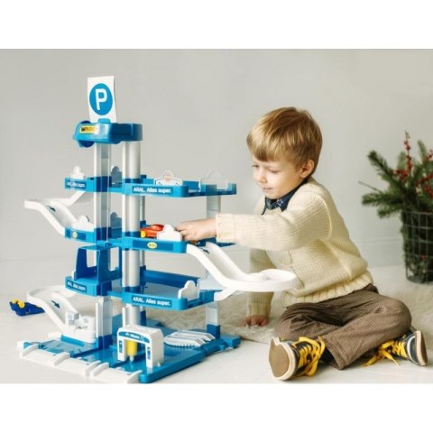 Wader QT Duży 4-poziomowy Parking Garaż Myjnia Aral + 3 AUTKA