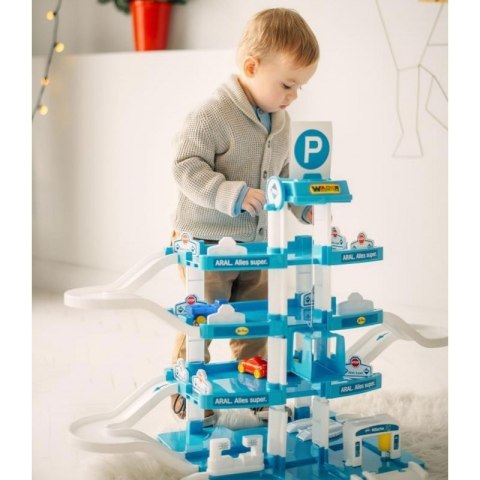 Wader QT Duży 4-poziomowy Parking Garaż Myjnia Aral + 3 AUTKA