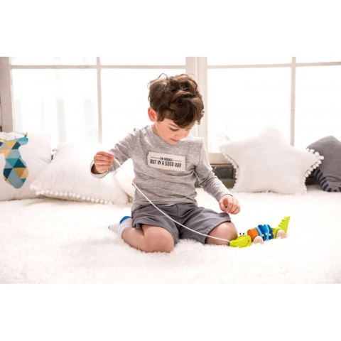 Zabawka Drewniana Classic World Krokodyl Z Dźwiękami Do Ciągania Ze Sznureczkiem