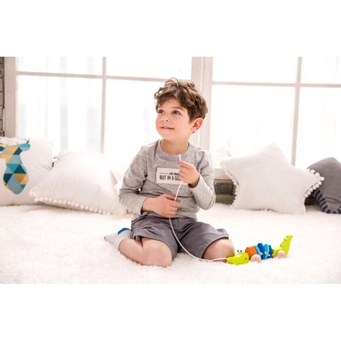 Zabawka Drewniana Classic World Krokodyl Z Dźwiękami Do Ciągania Ze Sznureczkiem