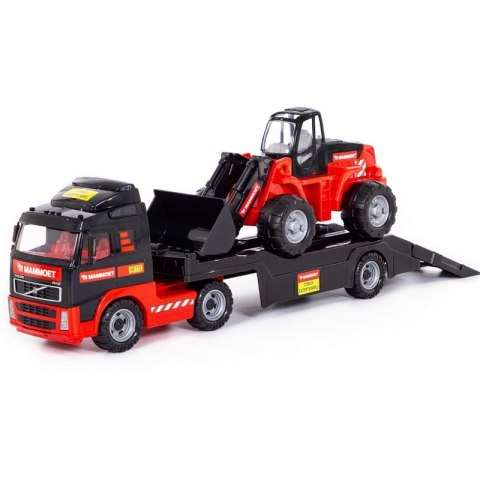 Ciężarówka Volvo Mammoet samochód laweta Wader QT + Spychacz Podium 95cm