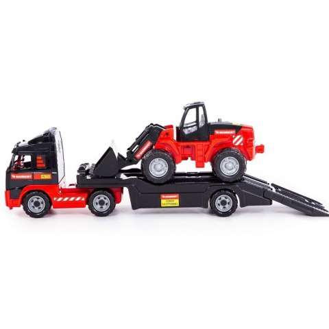 Ciężarówka Volvo Mammoet samochód laweta Wader QT + Spychacz Podium 95cm