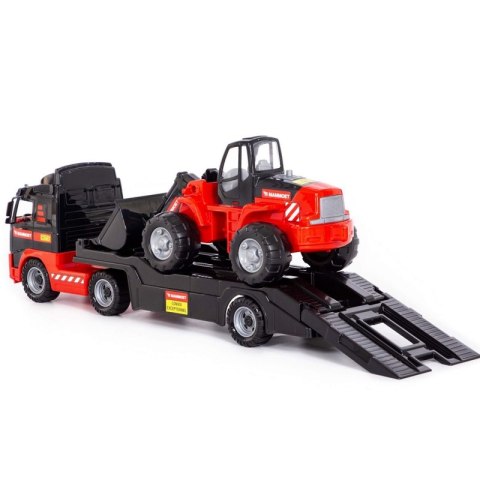 Ciężarówka Volvo Mammoet samochód laweta Wader QT + Spychacz Podium 95cm