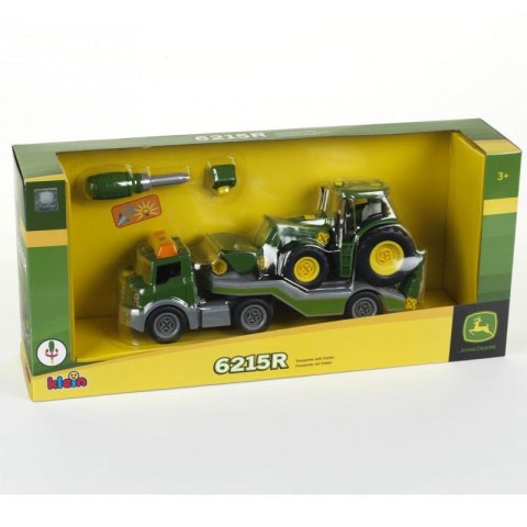 John Deere traktor na lawecie z narzędziami Klein