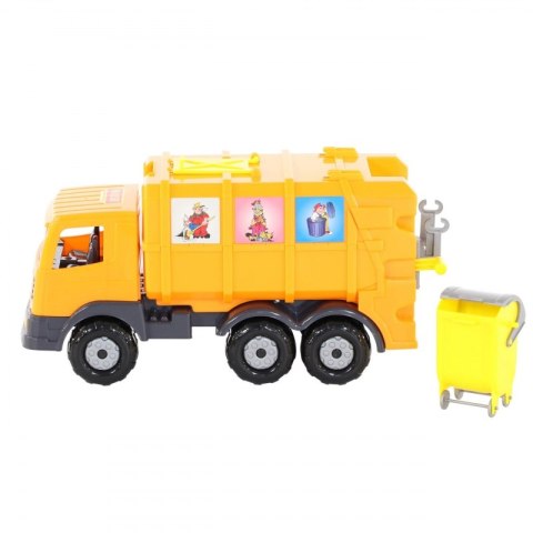 WADER Śmieciarka Auto Ciężarówka Kontener + Kosz