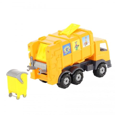 WADER Śmieciarka Auto Ciężarówka Kontener + Kosz
