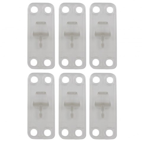 MASTERKIDZ Przezroczysty Haczyk Wieszak Ścienny 6 szt.