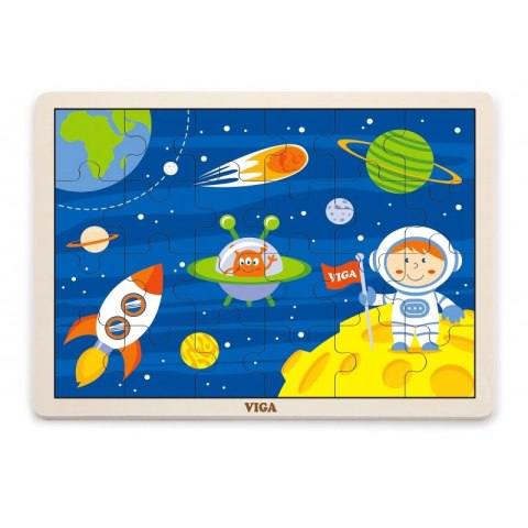 VIGA Drewniane Puzzle Kosmos 24 Elementy