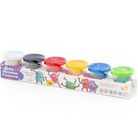 Ciasto-Plastelina Zestaw Dziecięcy Masa Plastyczna z Pieczątkami 6el.