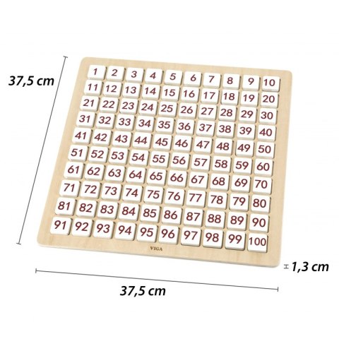 VIGA Drewniana Edukacyjna Tablica Matematyka i Alfabet 100 Elementów