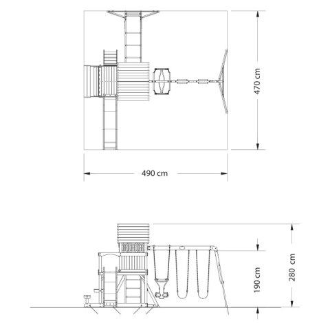 Backyard Discovery Springboro drewniany plac zabaw 7w1 wykonany z drewna cedrowego