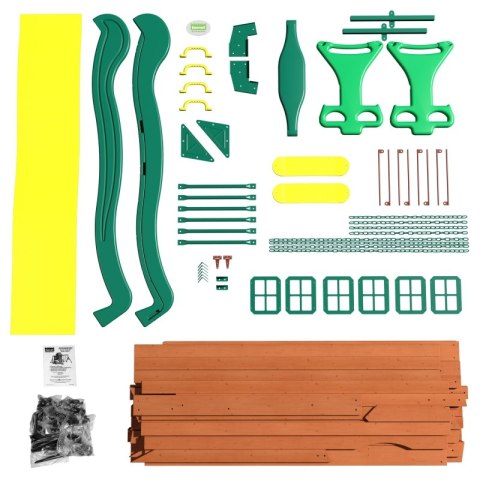 Backyard Discovery Springboro drewniany plac zabaw 7w1 wykonany z drewna cedrowego