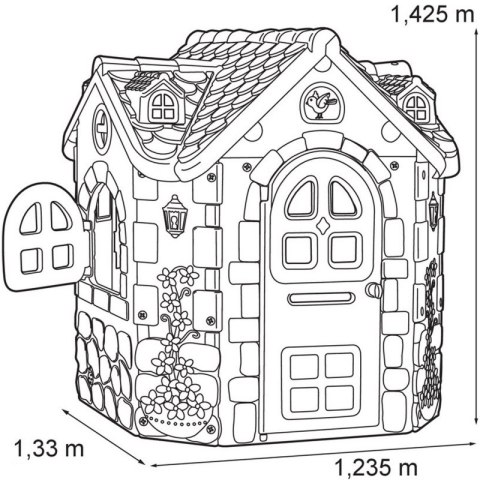 FEBER Duży Domek Ogrodowy dla Dzieci Fancy z Blatem Kuchennym i Zlewozmywakiem