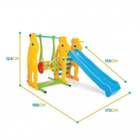 WOOPIE Plac Zabaw Wiewiórka 3w1 Huśtawka Koszykówka Zjeżdżalnia