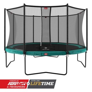 BERG Trampolina Champion 430 cm + Siatka Net Deluxe Twinspring Gold
