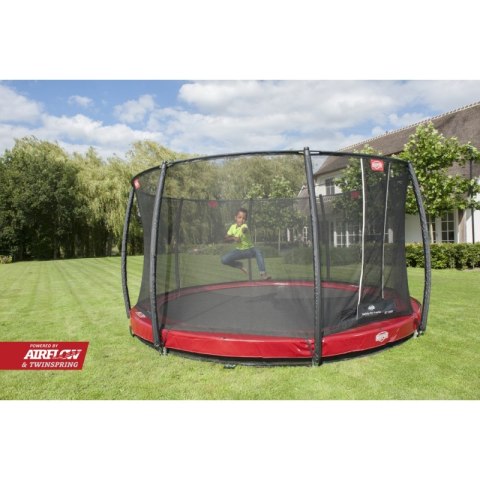 BERG Trampolina Elite InGround 380 cm z Siatką Safety Net Deluxe Czerwona