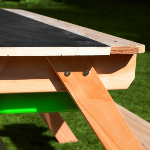 SUNNY drewniany stolik piknikowy z pojemnikami na piasek i wodę wykonany z drewna sosnowego FSC