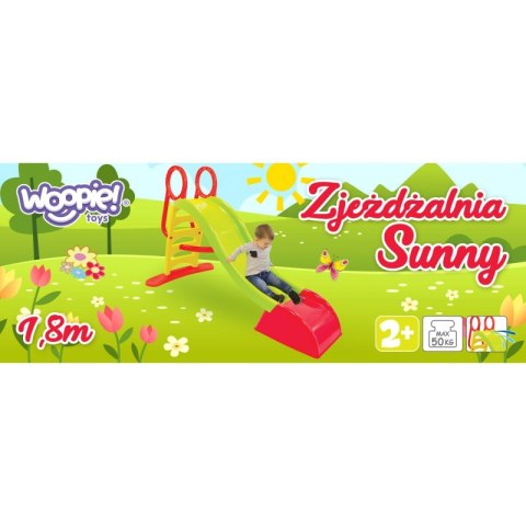 WOOPIE Duża Zjeżdżalnia Sunny 180 cm z Natryskiem Wodnym Ślizg Wodny