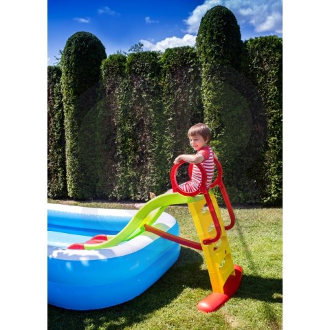 WOOPIE Duża Zjeżdżalnia Sunny 180 cm z Natryskiem Wodnym Ślizg Wodny