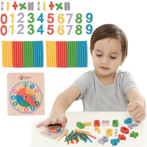 CLASSIC WORLD Gra Matematyczna Cyfry Znaki Działań Matematycznych Zegar
