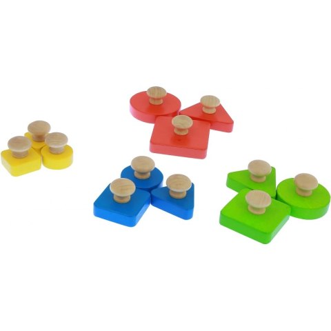 Drewniany Sorter Kształtów Wielkości Kolorów Masterkidz