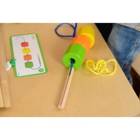 Drewniana Sznurowanka Duża Kolorowa Masterkidz