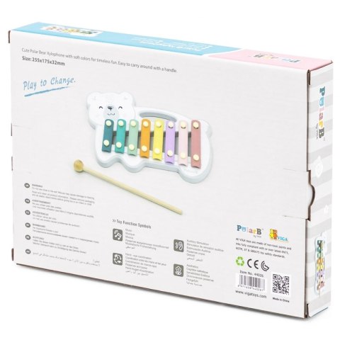 Drewniane Cymbałki Miś Polarny Ksylofon Viga Toys