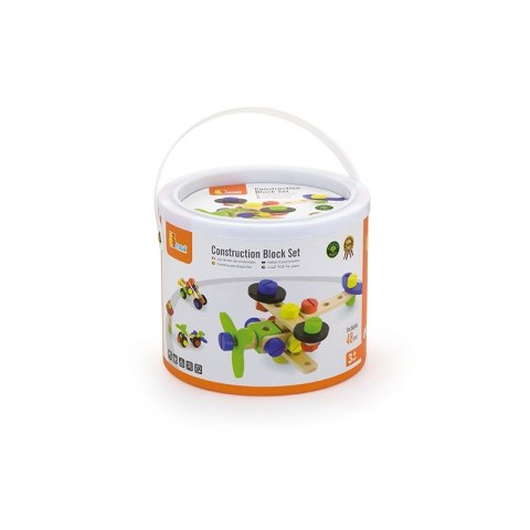 Drewniane Klocki Konstrukcyjne Viga 48 Elementów